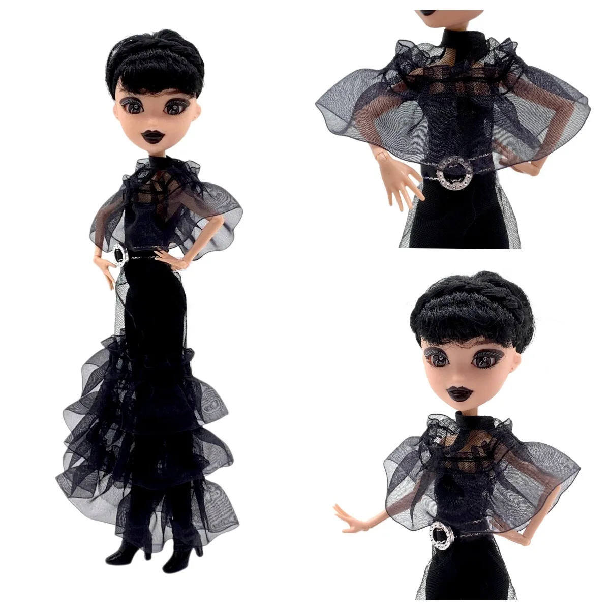 11inch Hot Sale Wednesday Addams Dress up Dolls Gothic Colorbox Girls Gift For Kids Clothing Doll Plastic