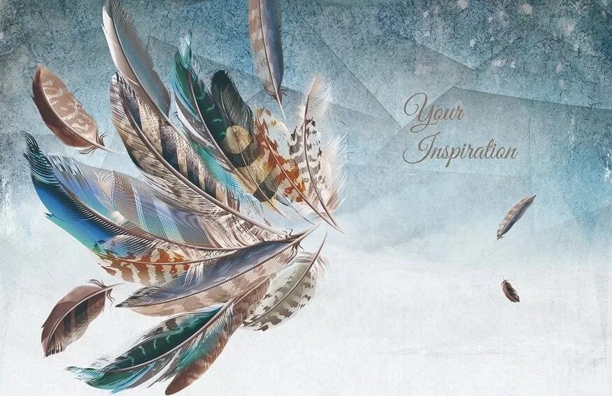 hotel restaurant home background new artistic peacock feather design custom fabric high-end wallpaper