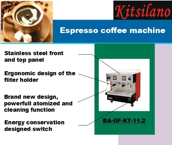 KT-11.2 Commercial 2 group espresso machine coffee machine with milk frother steamer for  Cafe Shop Coffee Maker