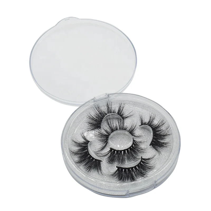 
3 Styles 3 Pairs 25mm 5D Thick Mink Eyelashes False Lashes with Flower Tray Boxes 