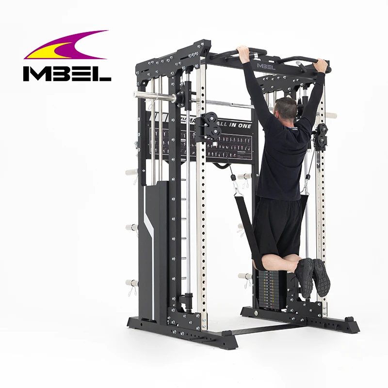 Multi Functional Home Gym Equipment Pull Up Bar Pulley Cable Smith Machine Squat Rack