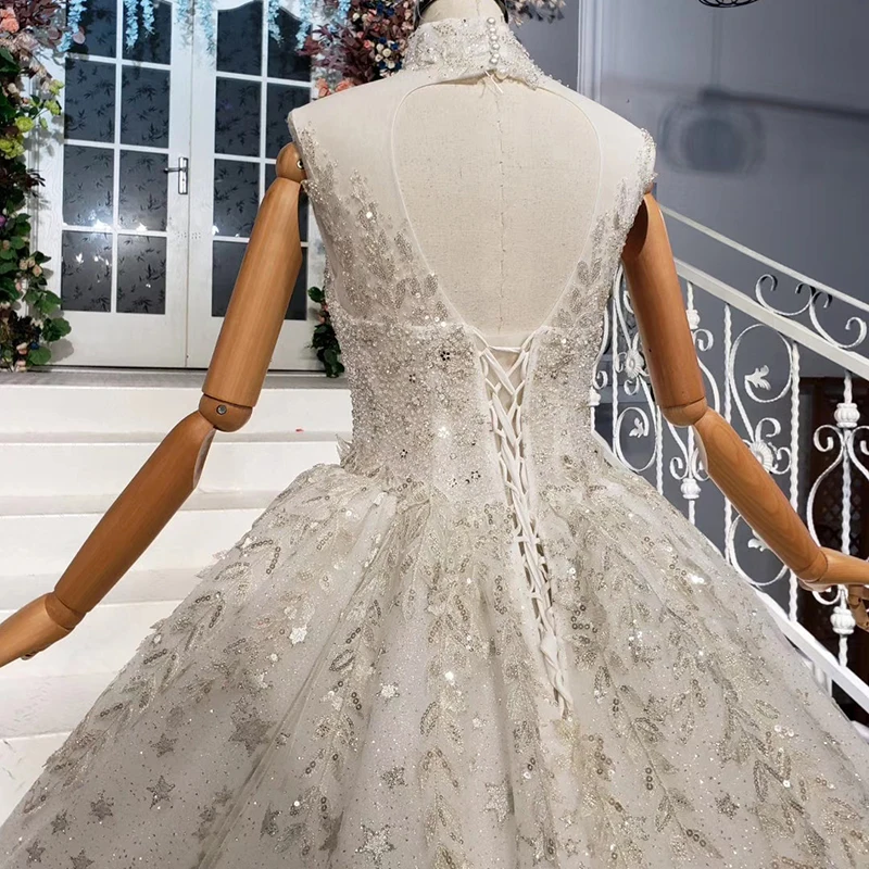 HTL858 Jancember high neck sleeveless wedding dress 2019 moroccan wedding dresses