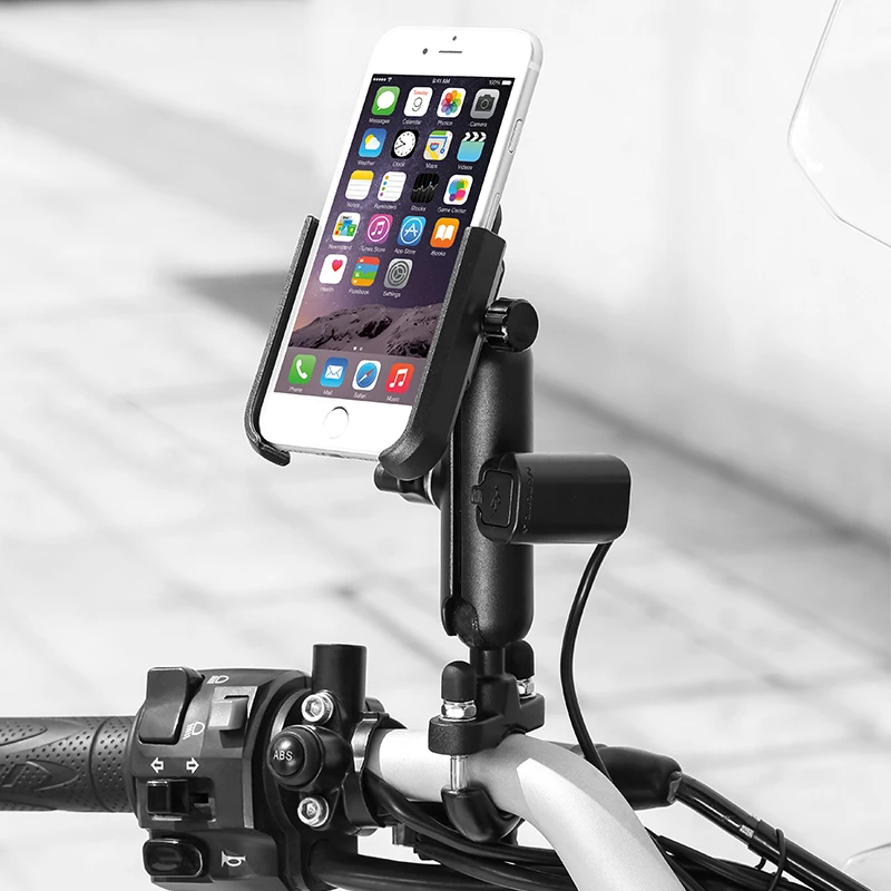 Adjustable Aluminum Mount Support Bicycle Mobile Bracket Mirror Motowolf Motorcycle Phone Holder Charger For Motorcycle