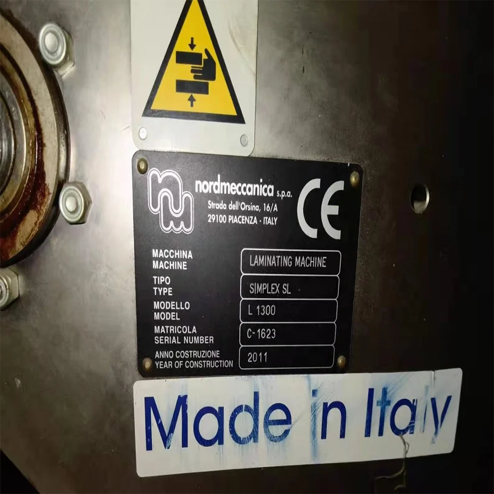 
used Simplex SL L 1300 types solventless laminating Machine made in Italy 