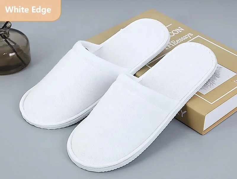 High Quality Hotel disposable anti-slip thick sole plush slippers for men women