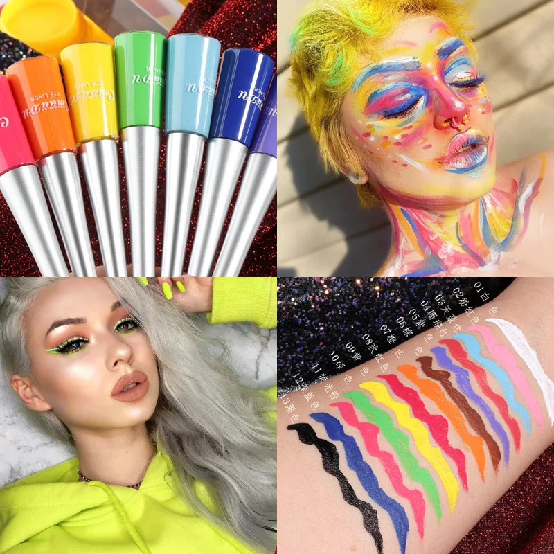 CmaaDu 17 Color Eye Liner Stick Long Lasting Water Activated EyeLiner Delineador De Ojos Waterproof Liquid Colourful Eyeliner
