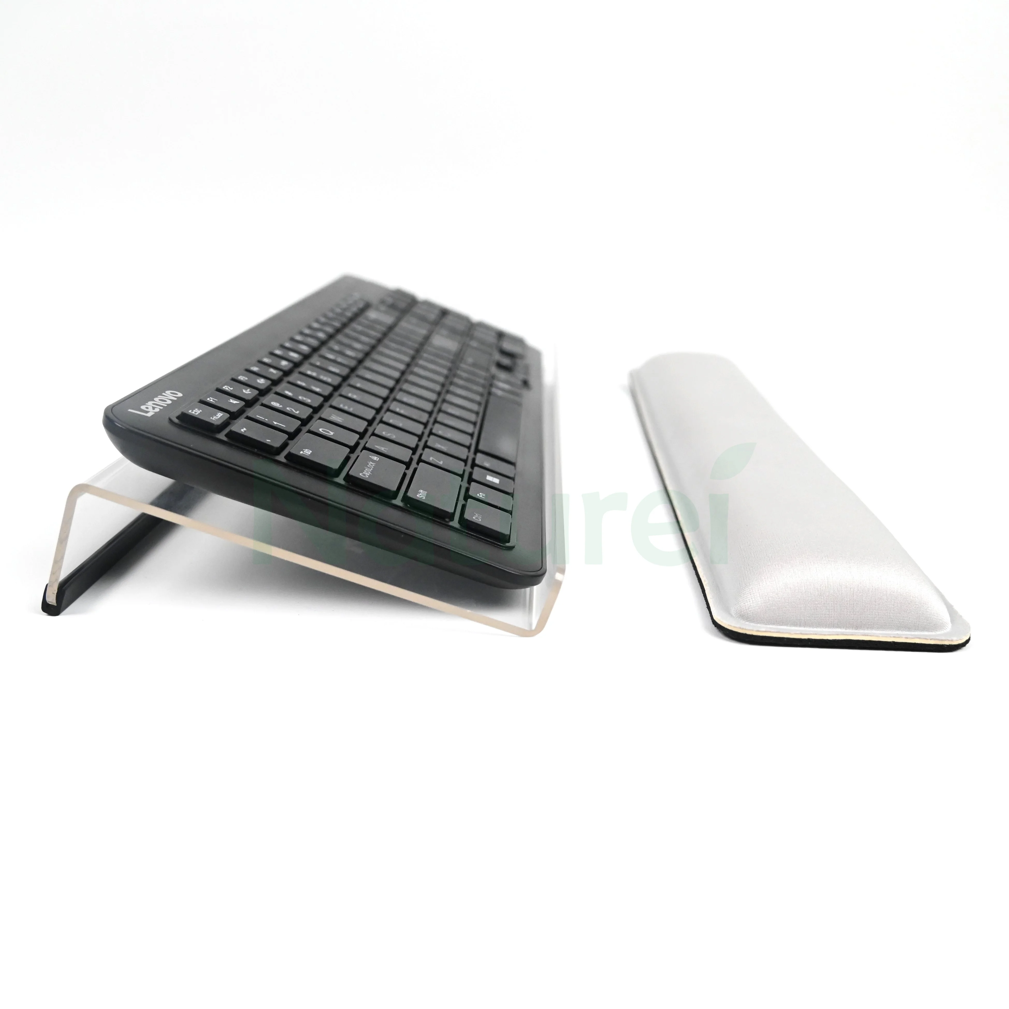 Clear Crystal Acrylic Laptop Keyboard Holder Memory Foam Mouse Pad For Wrist Rest