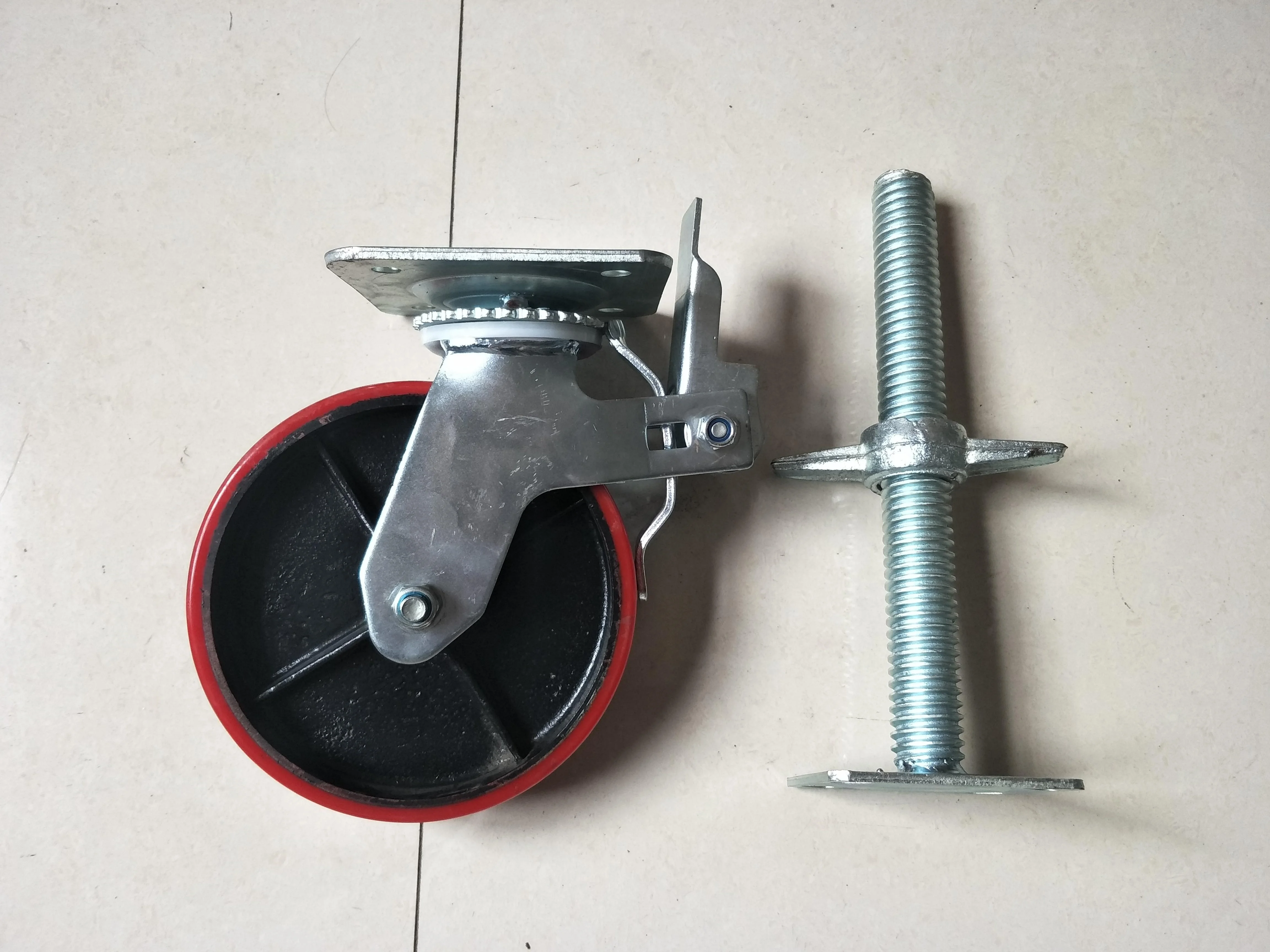 6inch 8inch Heavy Duty Mobile Scaffold Caster Wheel with Brake