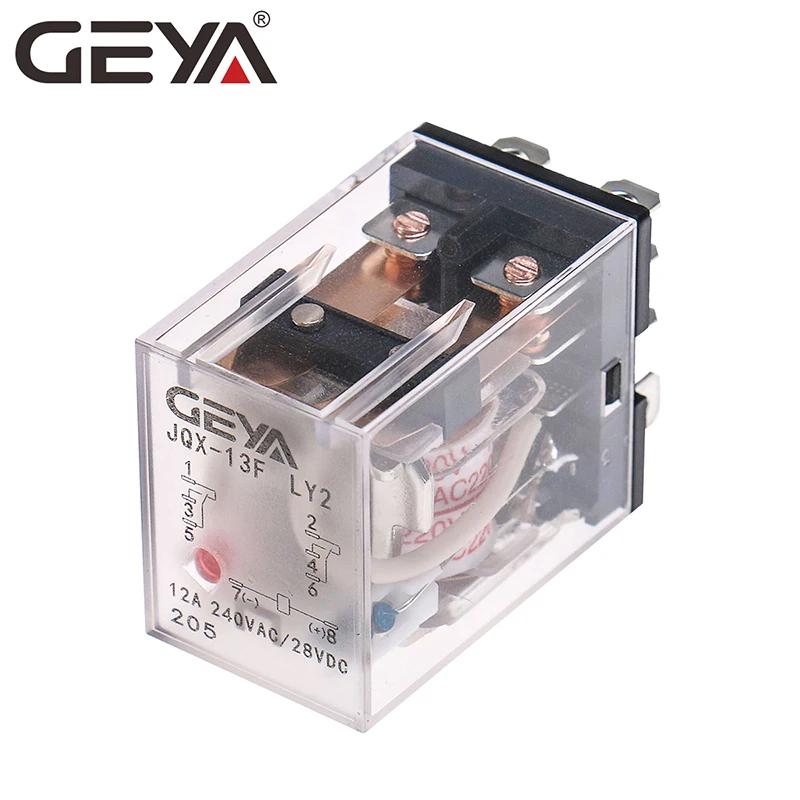 GEYA JQX-13F LY2 AC 12A 48V 8 Pin Micro Electromagnetic Relay Switch Manufacture Price