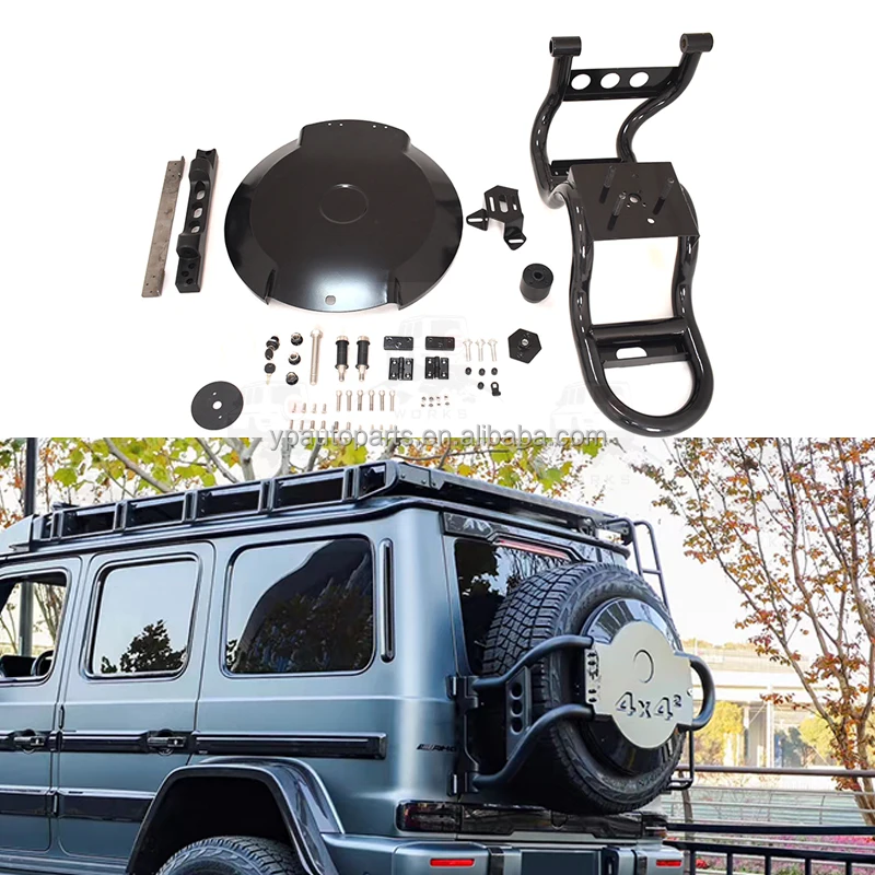G-class W464 4x4 Spare Tyre Cover with Holder for New G63 G500 G350 Carbon Fiber Tire Cover with Aluminum Frame