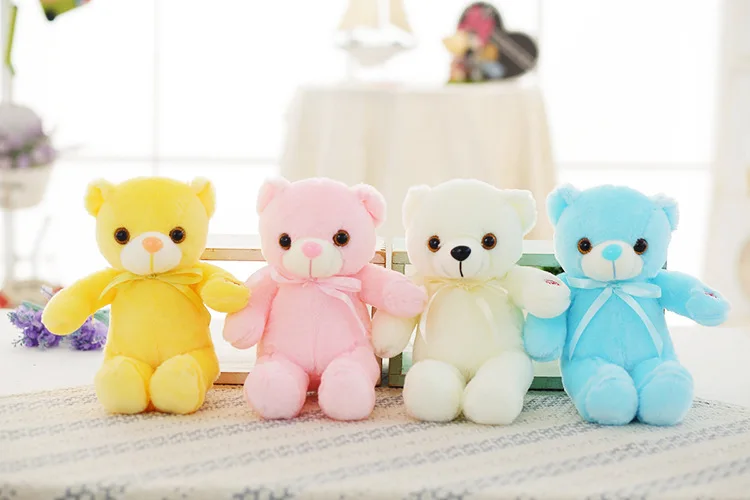 Hot selling cute glowing teddy bear cartoon plush toy kids gift wholesale