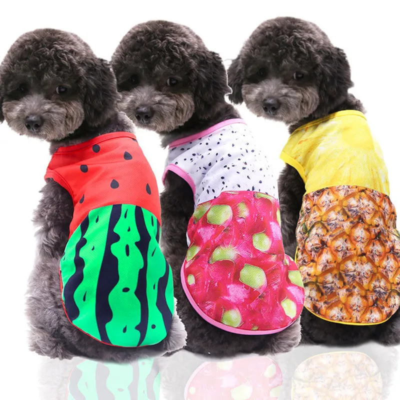 2024 Cartoon Puppy Dog Vest Shirt Summer Pet Clothes for Small Dogs Chihuahua Yorkshire  Shirts Dogs Pets Clothing Cat Outfit