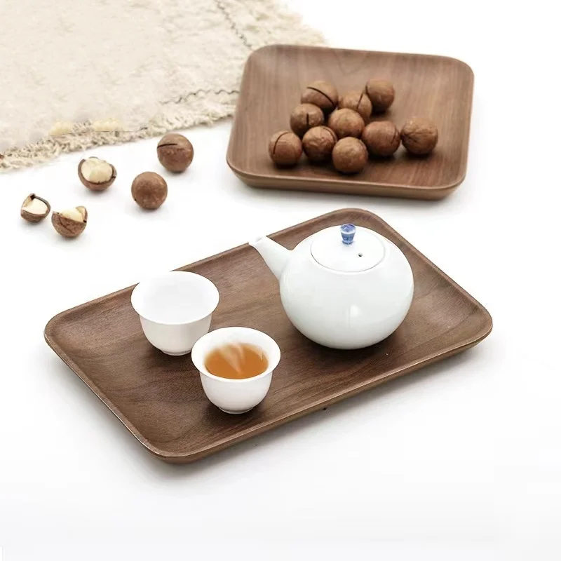 New household snack cake dessert plate unbreakable plastic square dinner plate tray set