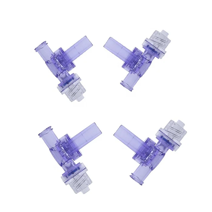 Medical iv infusion part back check valve iv flow direction controller dual check valve plastic medical luer lock check valve