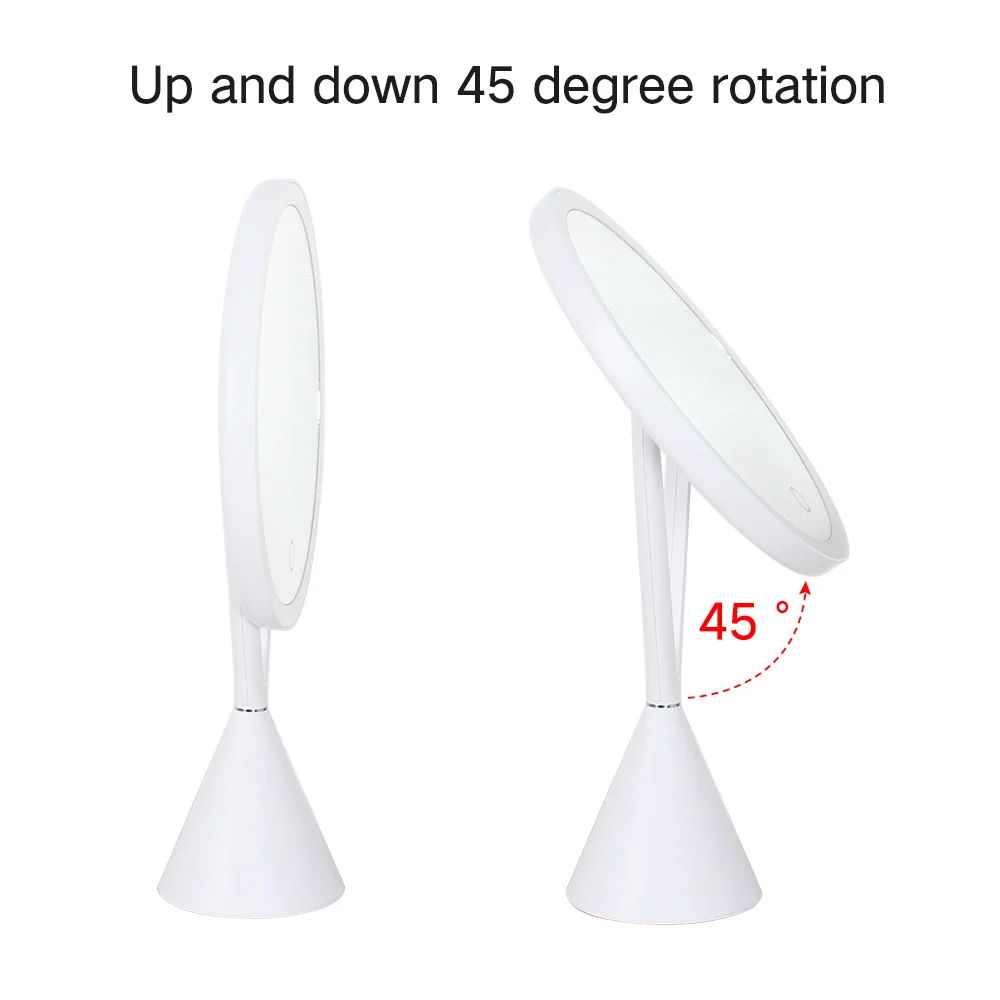 Desktop LED Vanity Mirror Touch Switch Makeup Mirror With 5X Magnifier