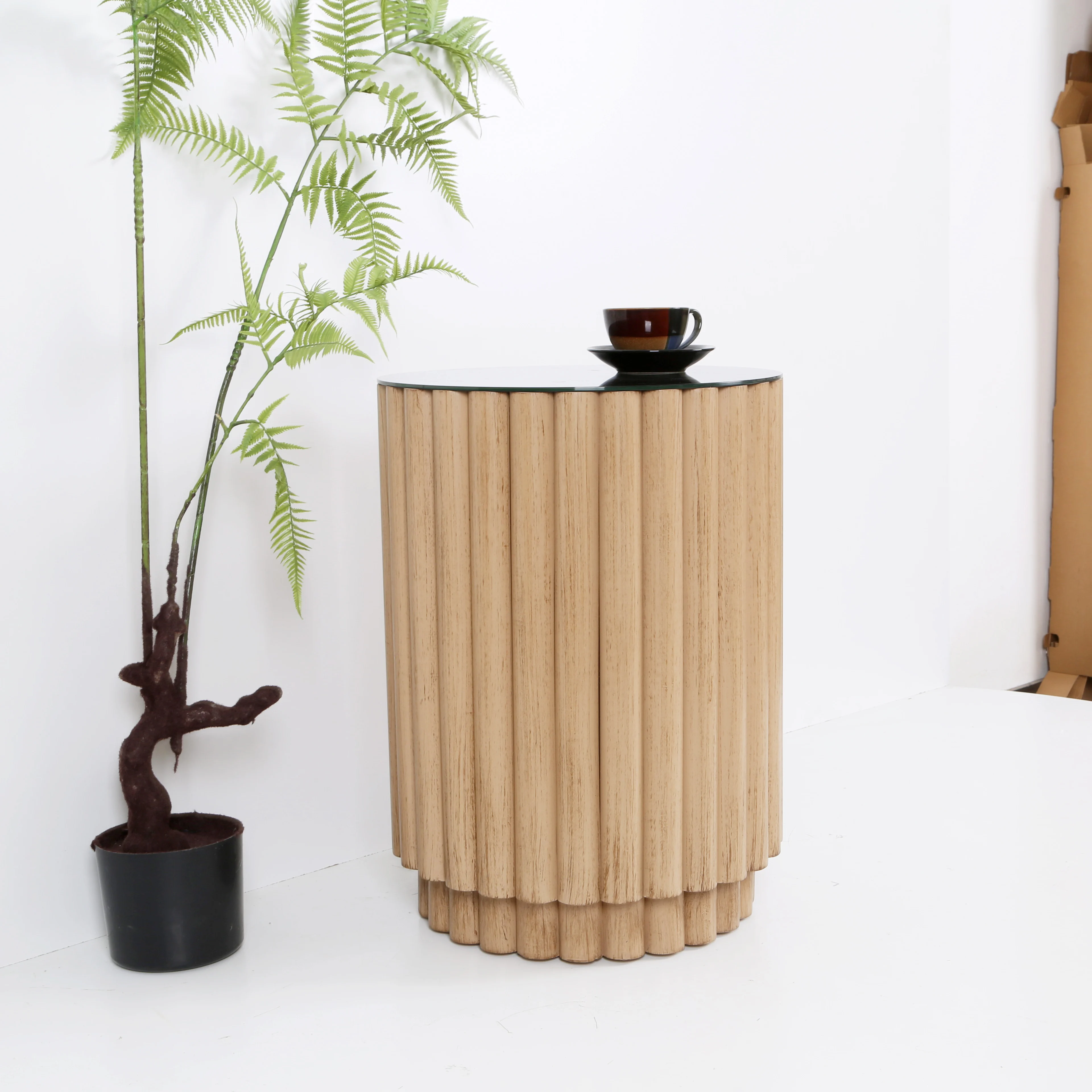 Modern Nordic Style Drum Shaped Coffee Table Living Room Coffee Table