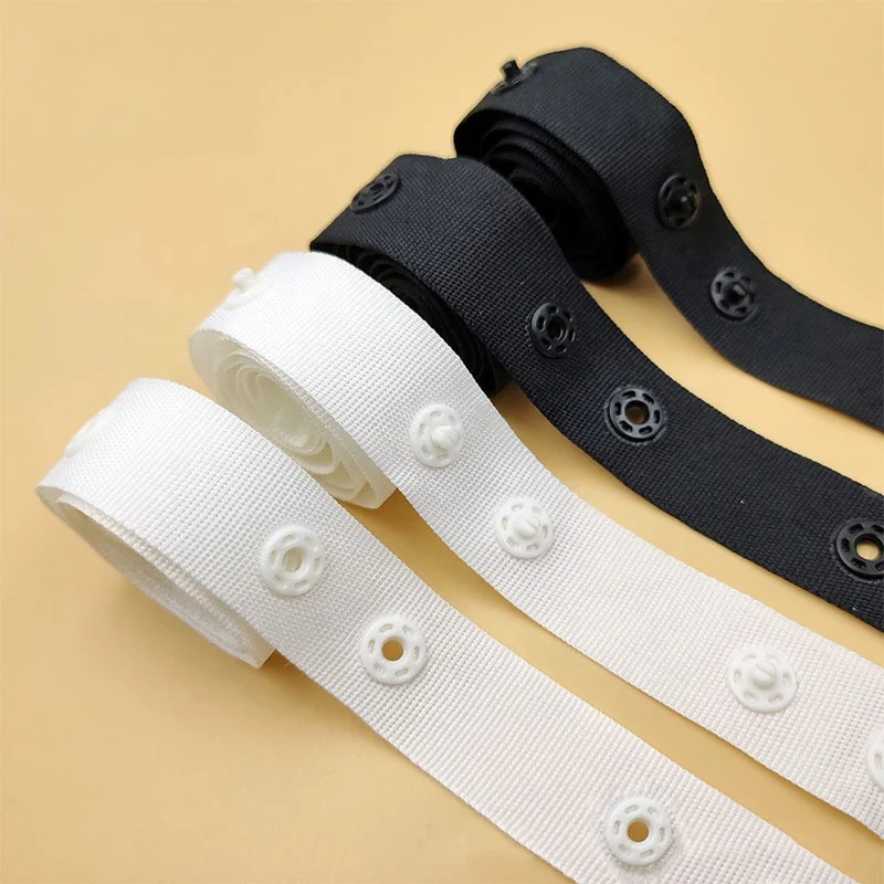 Customize Size Fastener Snap Button Tape Custom Color Plastic Garment Snap Button Tape For Clothing