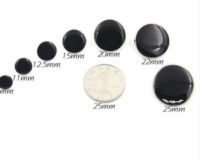 Black Buttons Round Eyeball Sewing Decorative Buttons Noses for Dolls and Toys Sewing Buttons for Clothing 9mm to 20mm Dresses