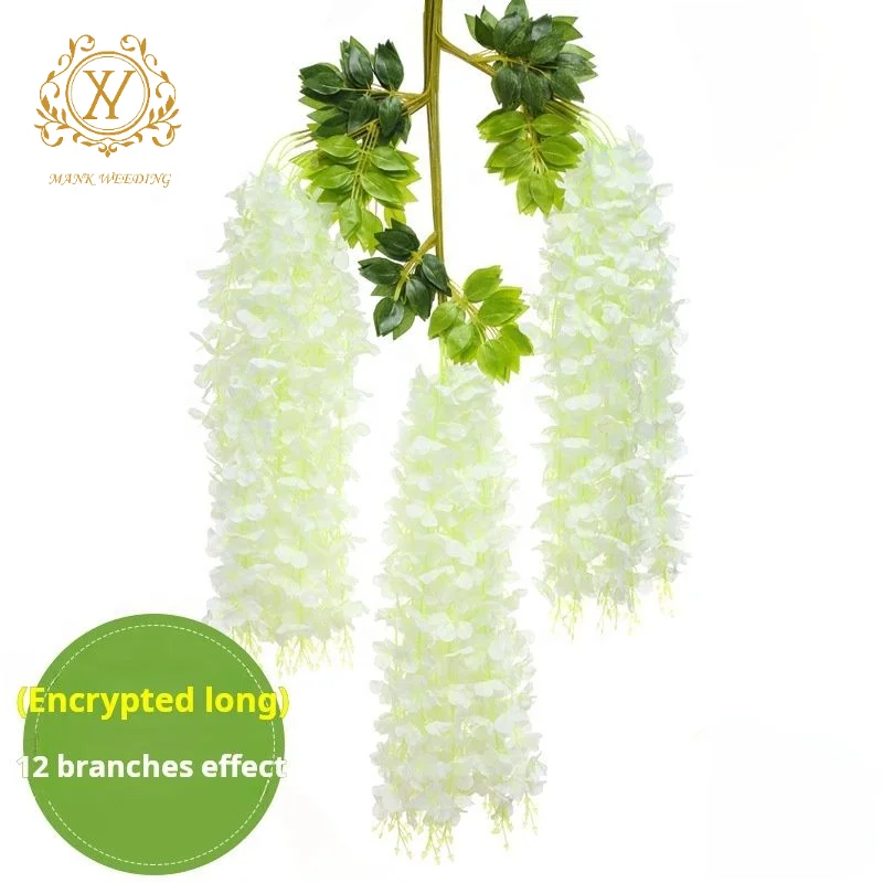 Wholesale Simulation Flower Wisteria Flower Rattan Decorative Artificial Flower Bouquet for Wedding Ceiling Decoration