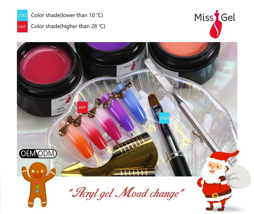 Missgel oem uv/led temperature color mood change light color acryl gel