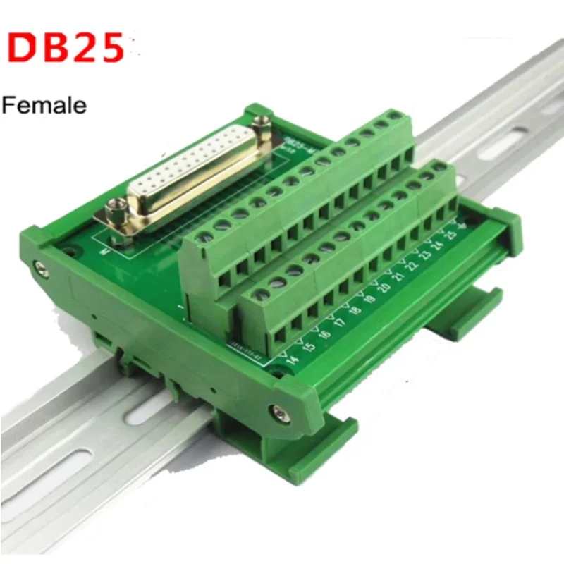  DB25-M7 D-Sub 25 контактных разъемов муфтовый стыковочный переводник клеммной колодки коммутационная плата адаптера конвертер разделитель DIN рейка крепление на лобовое