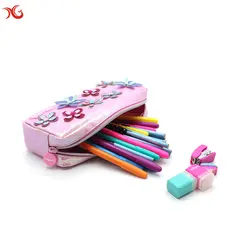 Оригинальный оригинальный милый чехол из искусственной кожи с цветочным рисунком, водонепроницаемая сумка для карандашей, школьная сумка