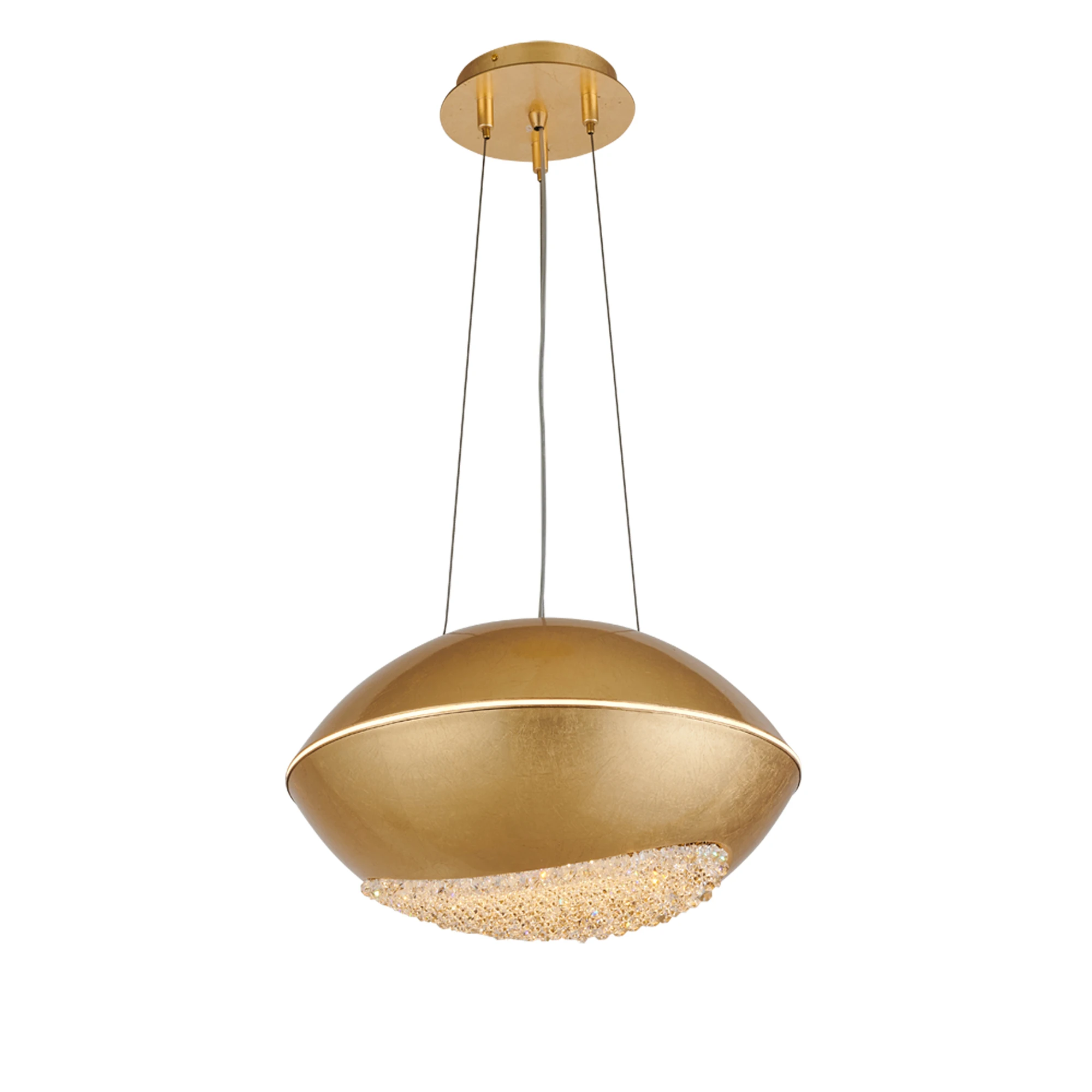 2025 Innovative design modern simple style handmade gold leaf craft crystal pendant light home decor luxury classic lighting