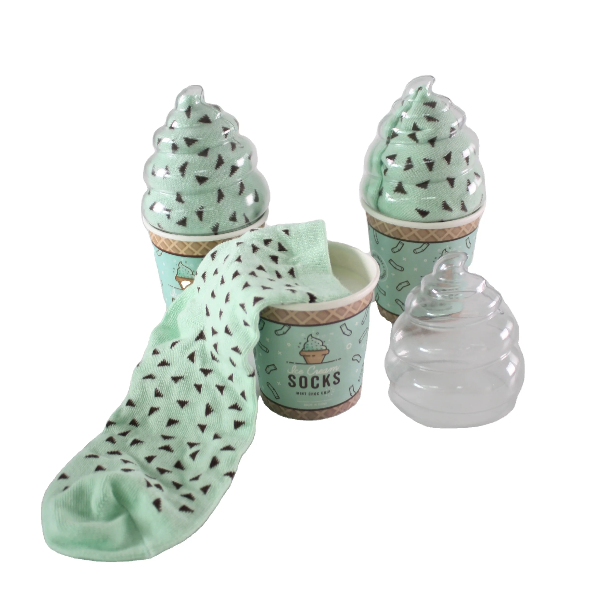 Квадратная прозрачная пластиковая бумажная чашка для мороженого с крышкой для мужских Носков