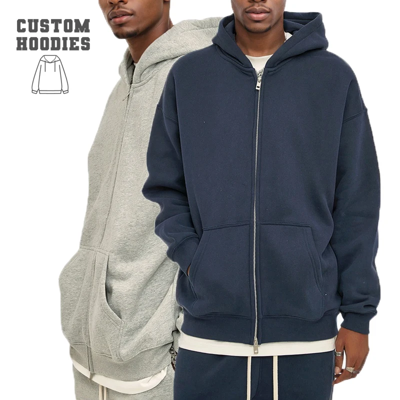 Мужская Толстовка большого размера с двойной молнией высокого качества