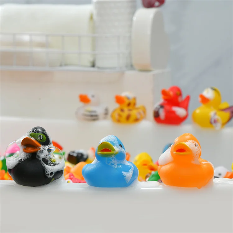 Custom Oem Floating Animal Soft Rubber Duck Bulk Bathtub Squeaky Bath Duck Bathroom Accessories Rubber Ducky