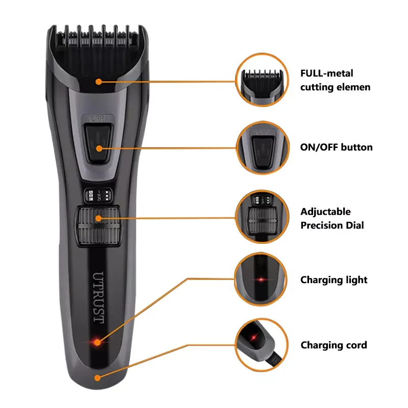 New Product Electric Precise Adjustment Length Painless Bread and Hair Trimmer  for Men