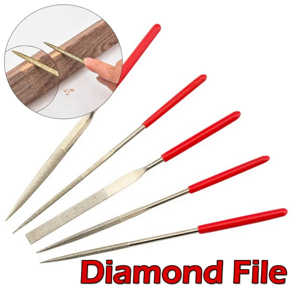 Mini File Set 5pcs/set Wood Rasp Files Needle Carving Tools Metal Filing Tool Woodworking DIY Folder Hobby Hand Tool