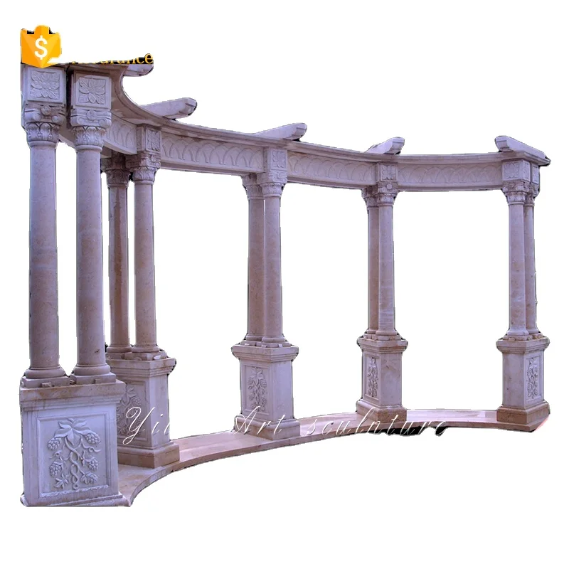 Outdoor Marble Stone Gazebo,Marble Pavilion For Sale YL-G023