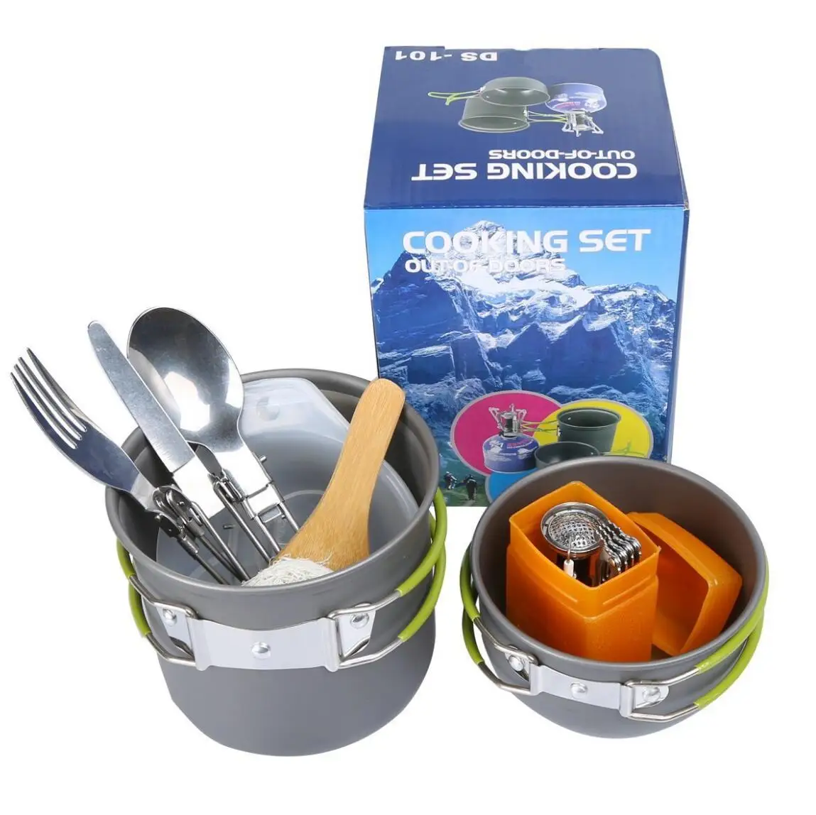 Hot  product outdoor portable camping pot set for 1-2 people picnic cookware
