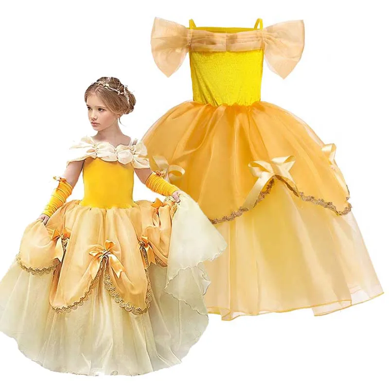 Halloween Cosplay Princess Baby Girl Party Yellow Light Up Fairy Dresses Princess costume DISP-007