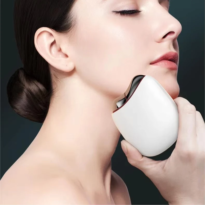 Custom logo home use heated gua sha scraper massage tool electric ems gua sha device