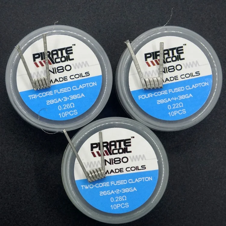 E cigarette coils 38g ni80 wire two core fused clapton 26G*2+38G prebuilt vape coils