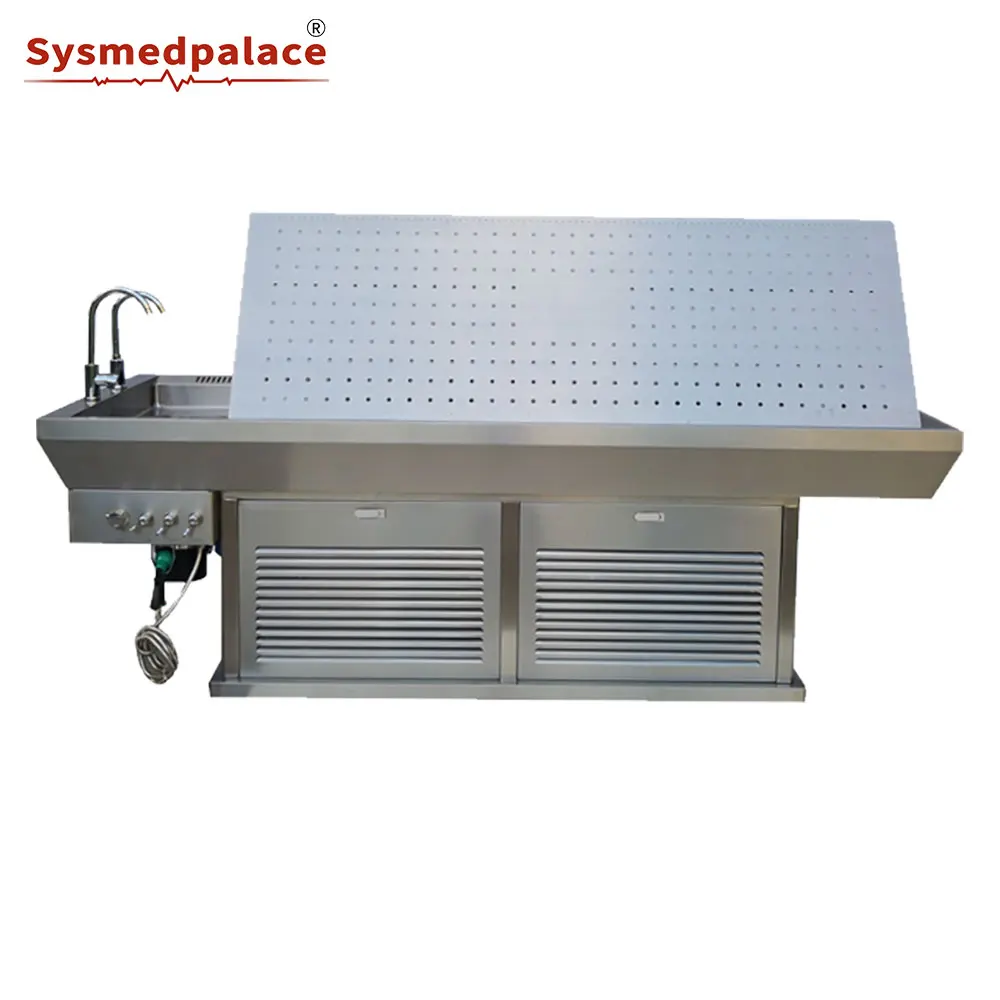 Sysmedpalac Corpse Washing Dissection Stainless Steel Electric Lifting Autopsy Table