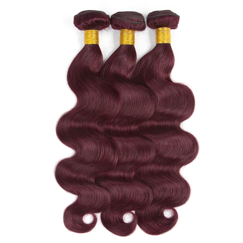 99J# Burgundy Red natural hair bundles wigs extensions Peluca de colores extensiones de cabello y natural humano 100natural