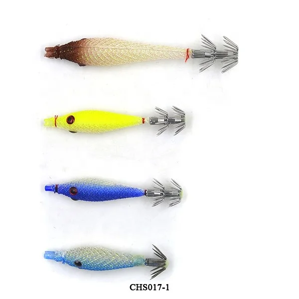 low price Multi Color Luminous Shrimp Squid Lure soft squid jig for Octopus Squid Cuttlefish Saltwater Fishing