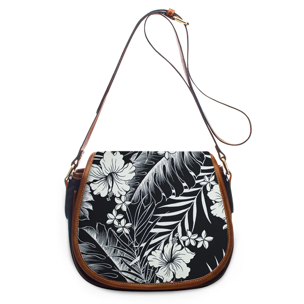 
Unique Silver Hawaii Flower Hibiscus And Palm Leaves Design Pattern New Style Bags For Girls Daily Use NO Mini Cheap Wholesale 