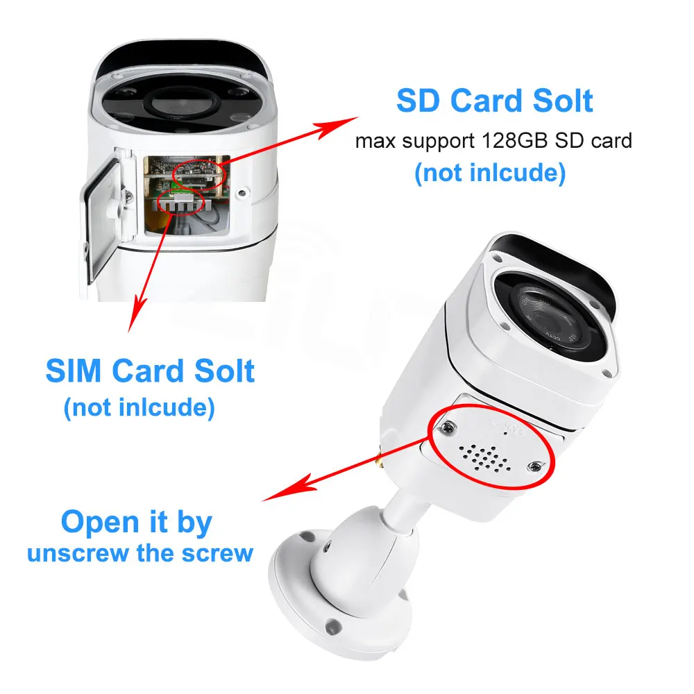HD 1080P 4G solar wifi ip camera small mini housing waterproof IP67 bullet type outdoor security sim card