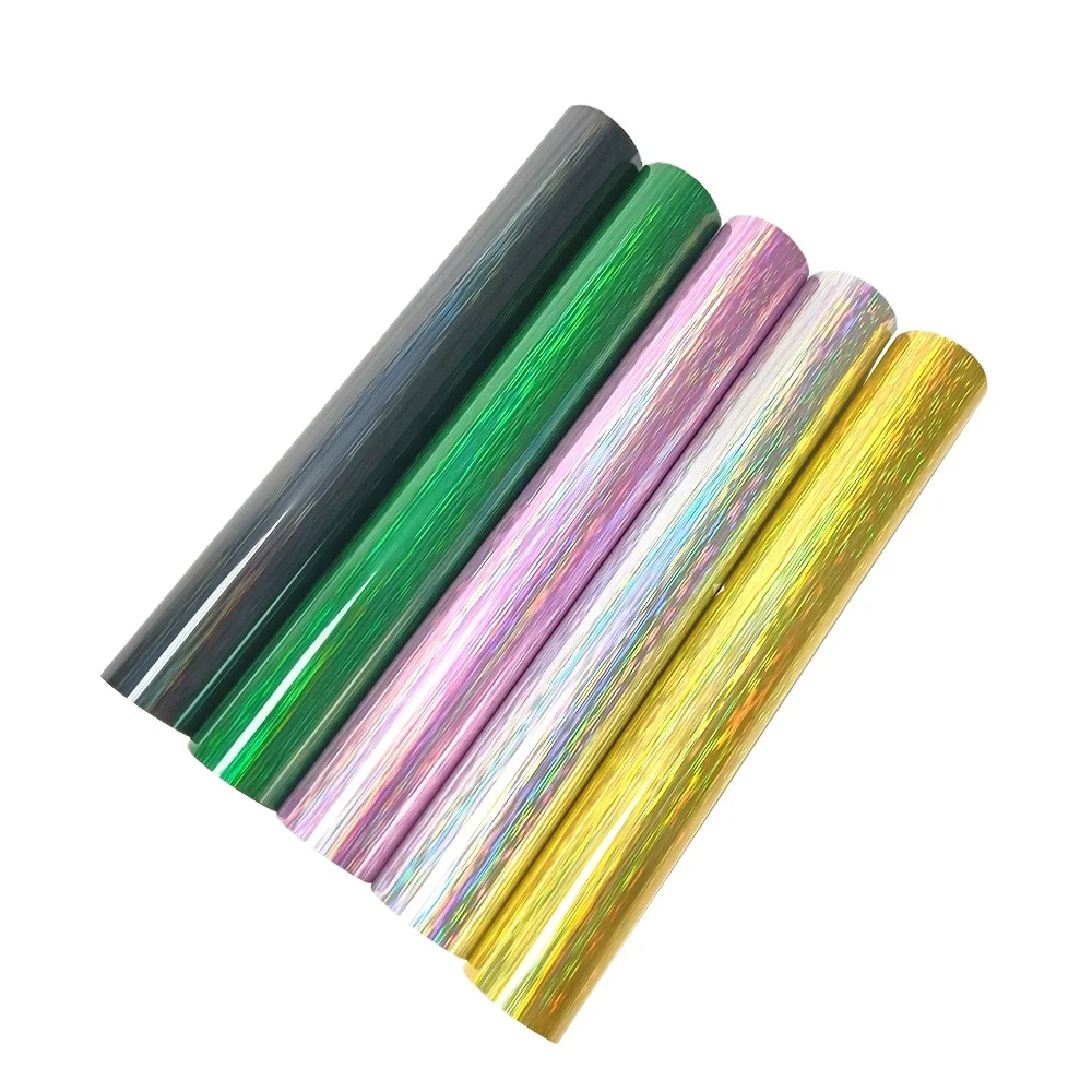 L&B Self Adhesive Glossy Permanent Craft Vinyl Paper Rolls, Holographic Waterproof Sheets For Cutter Machine -