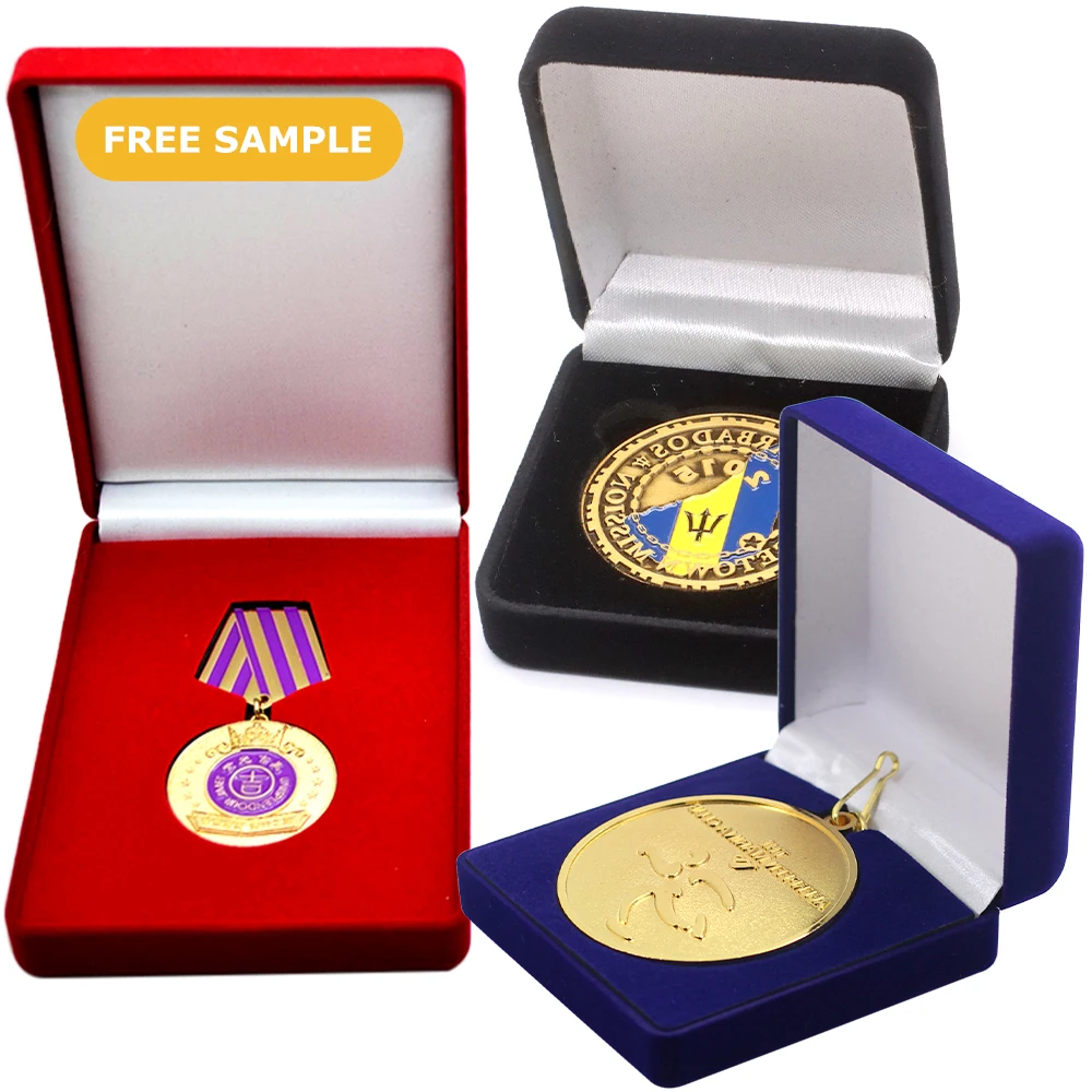 Custom Metal Award Souvenir Sport Coin Gifts Medallion Medal With Box