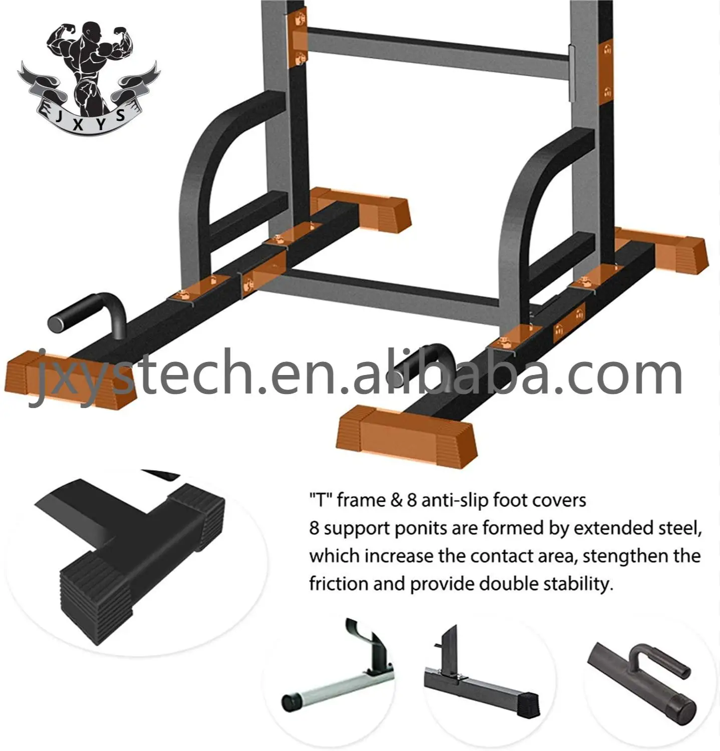 Power Tower Dip Station Pull Up Bar For Home Gym Strength Training Workout Equipment 400lbs