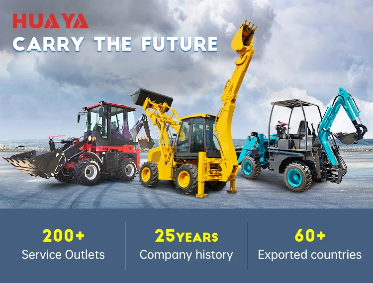 HUAYA new small HY30 diesel hydraulic articulated 2600 kg excavator mini backhoe loader with attaments/EPA