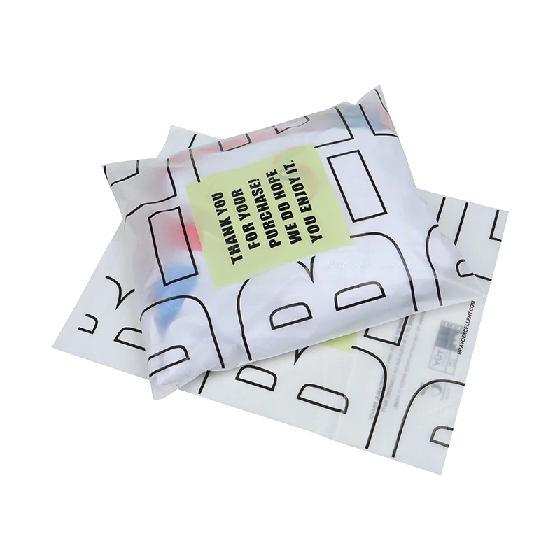 100% Compostable Sustainable Cornstarch Custom Logo Biodegradable Clear Self Adhesive Garment Cloth Apparel Bags for Packaging