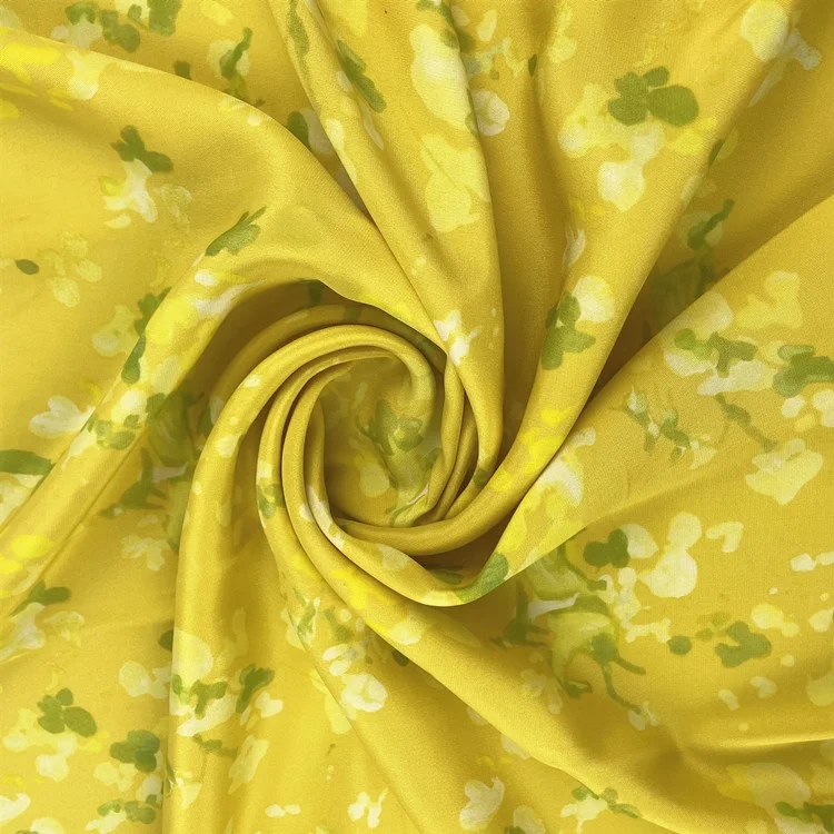 Custom Digital Printing  on pure silk crepe de chine fabric heavy weight silk crepe for luxury dress