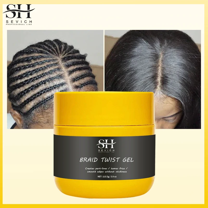 Private Label Hair Braiding Gel Castor Oil Nourishing Scalp Extra Hold Shine Jam Braid Gel