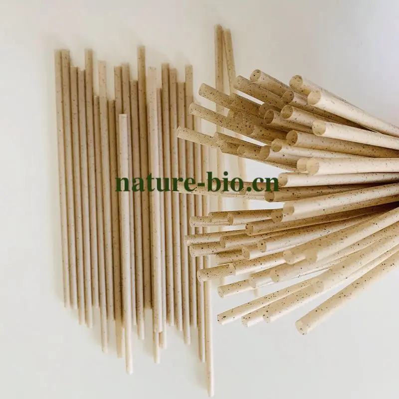 2022 hot sale nature disposable ecological drinking 6mm coffee grounds fiber drinking straw